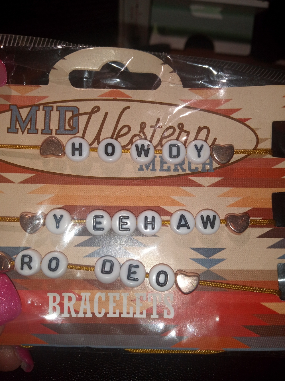HOWDY Gold and White Beaded Bracelets